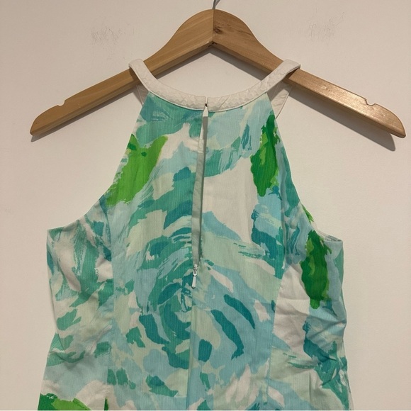 lilly pulitzer first impression blue and green floral halter top shift dress - Picture 5 of 8